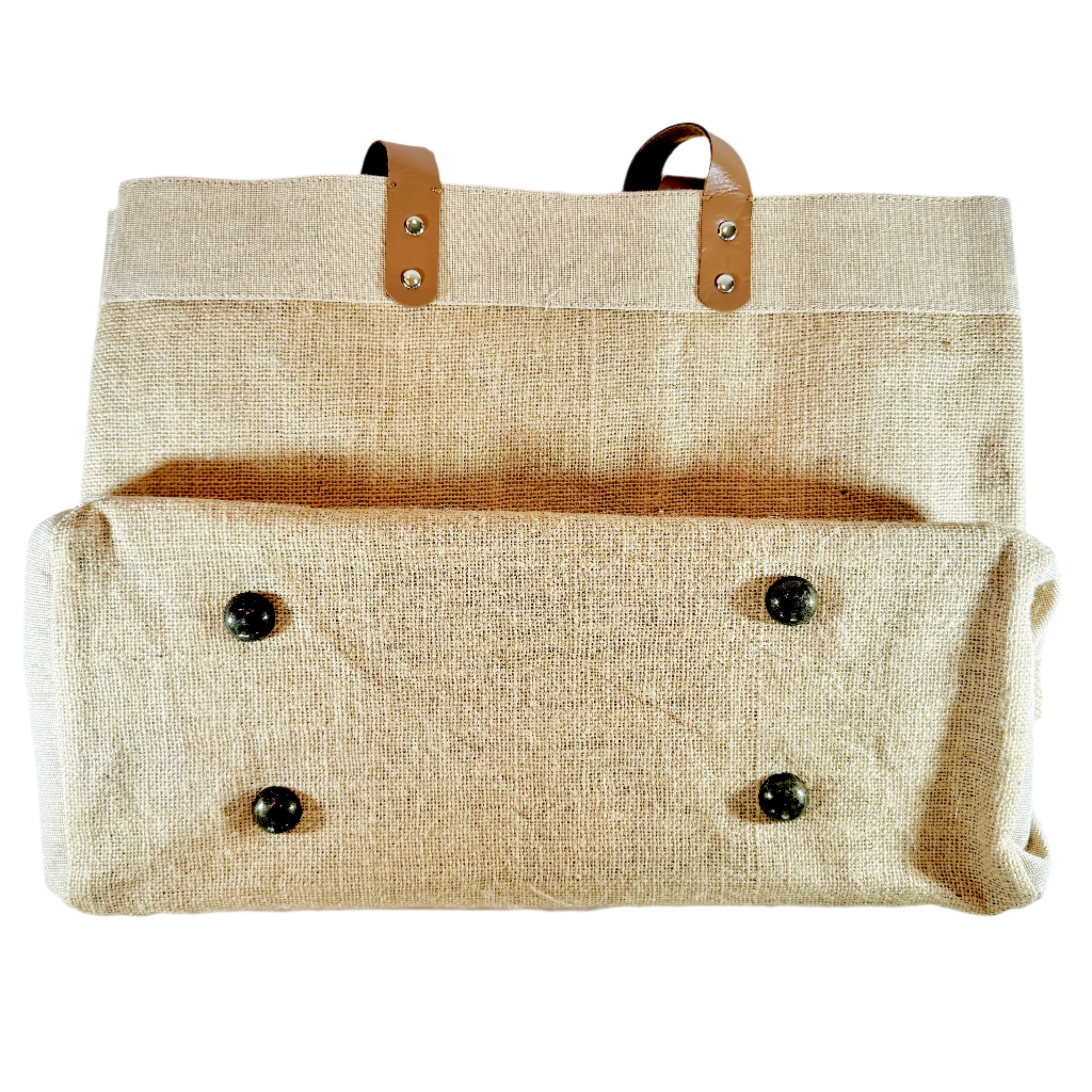 Burlap Weekend Vibes Tote - Natural
