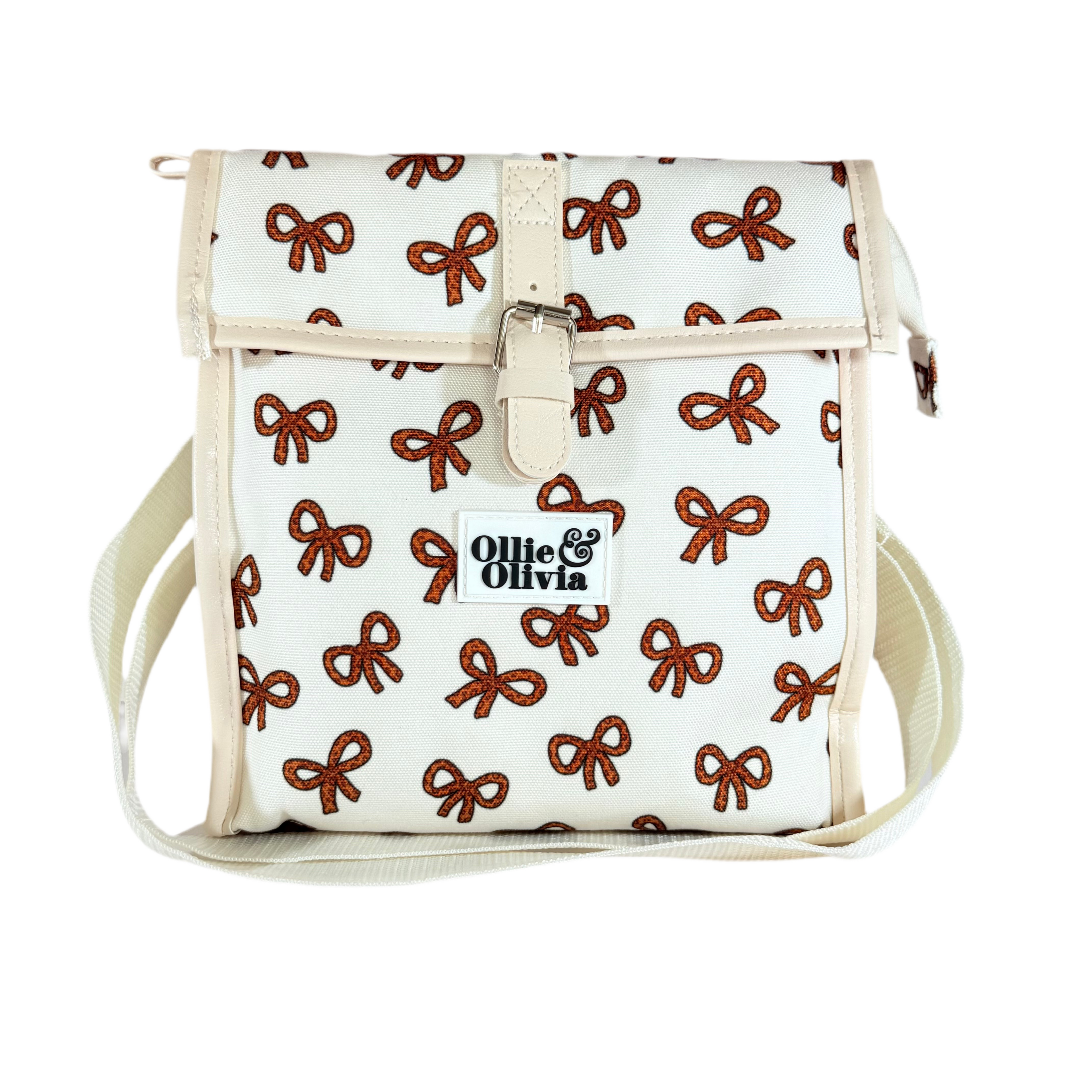 Ollie & Olivia Cooler Bag - Brown Cheetah Ribbon