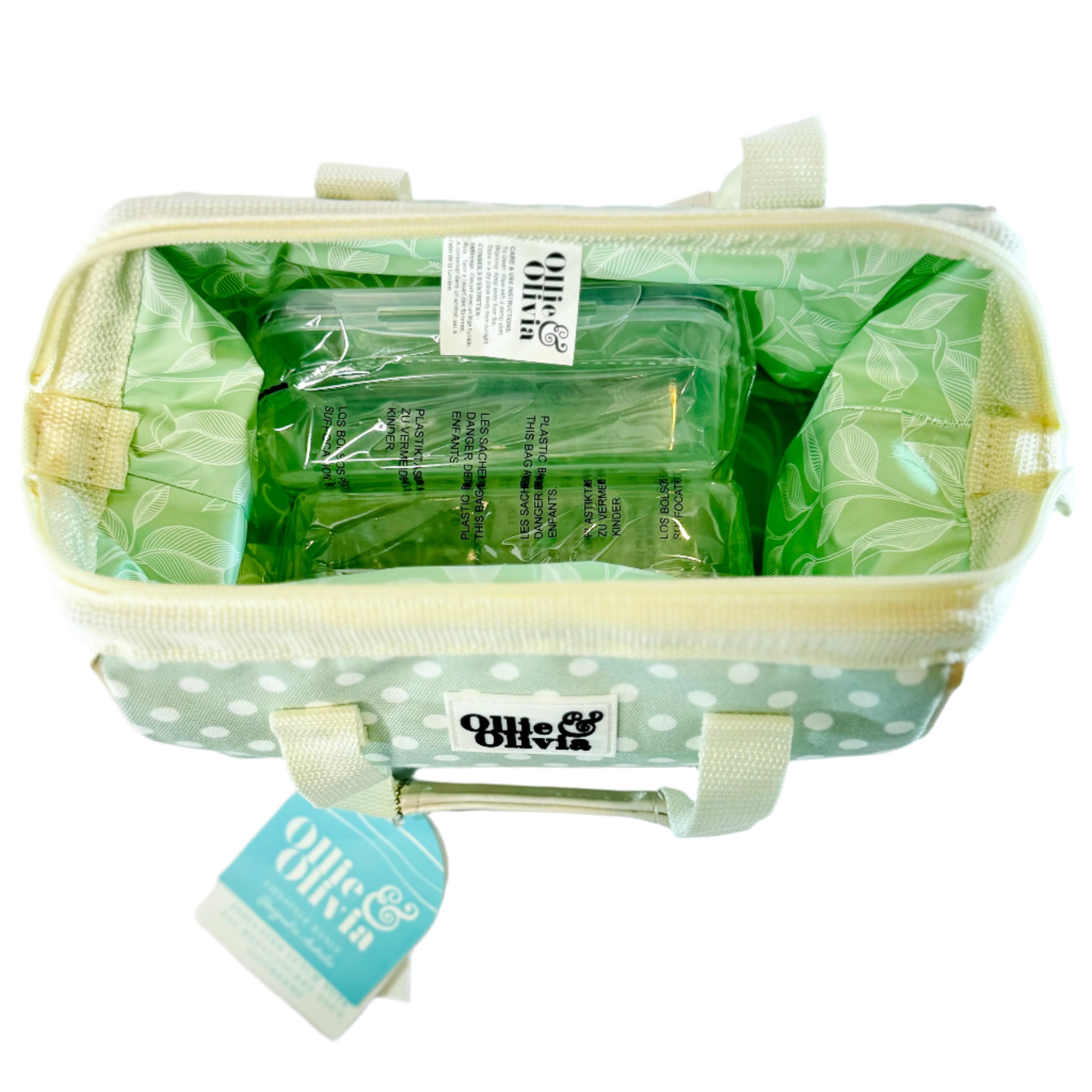 Ollie & Olivia Cooler Bag - Sage Polka Dot