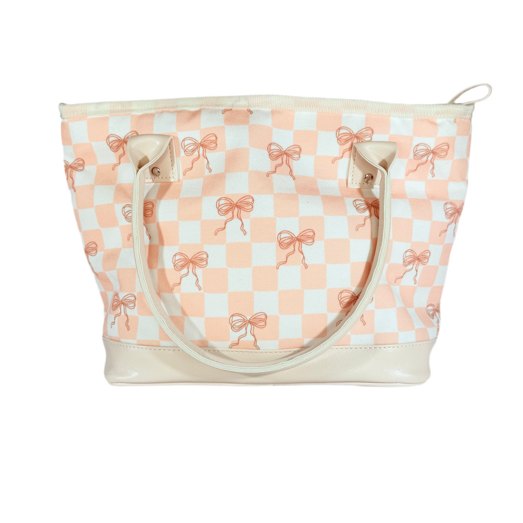 Ollie & Olivia Cooler Bag - Pink Ribbon Checker