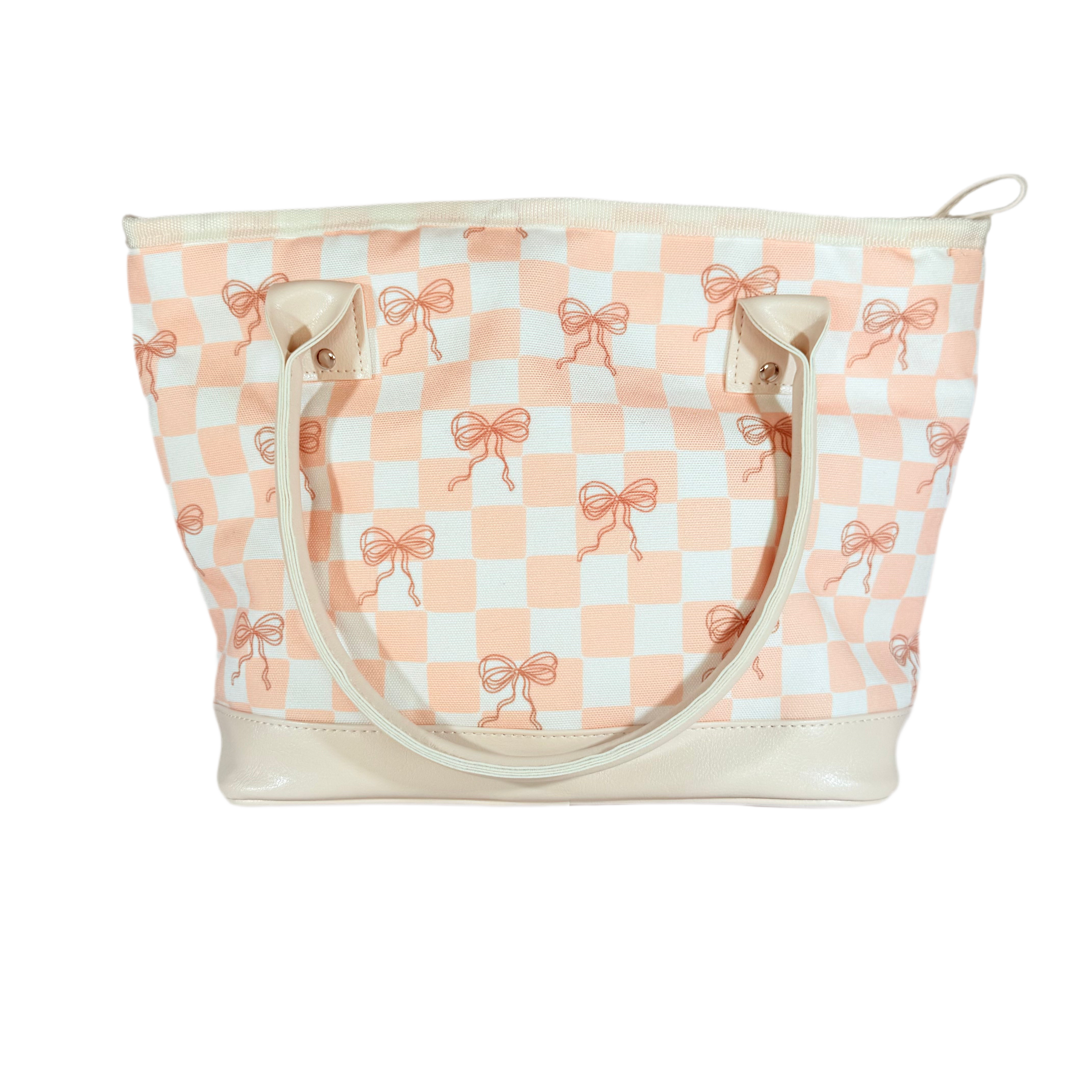 Ollie & Olivia Cooler Bag - Pink Ribbon Checker
