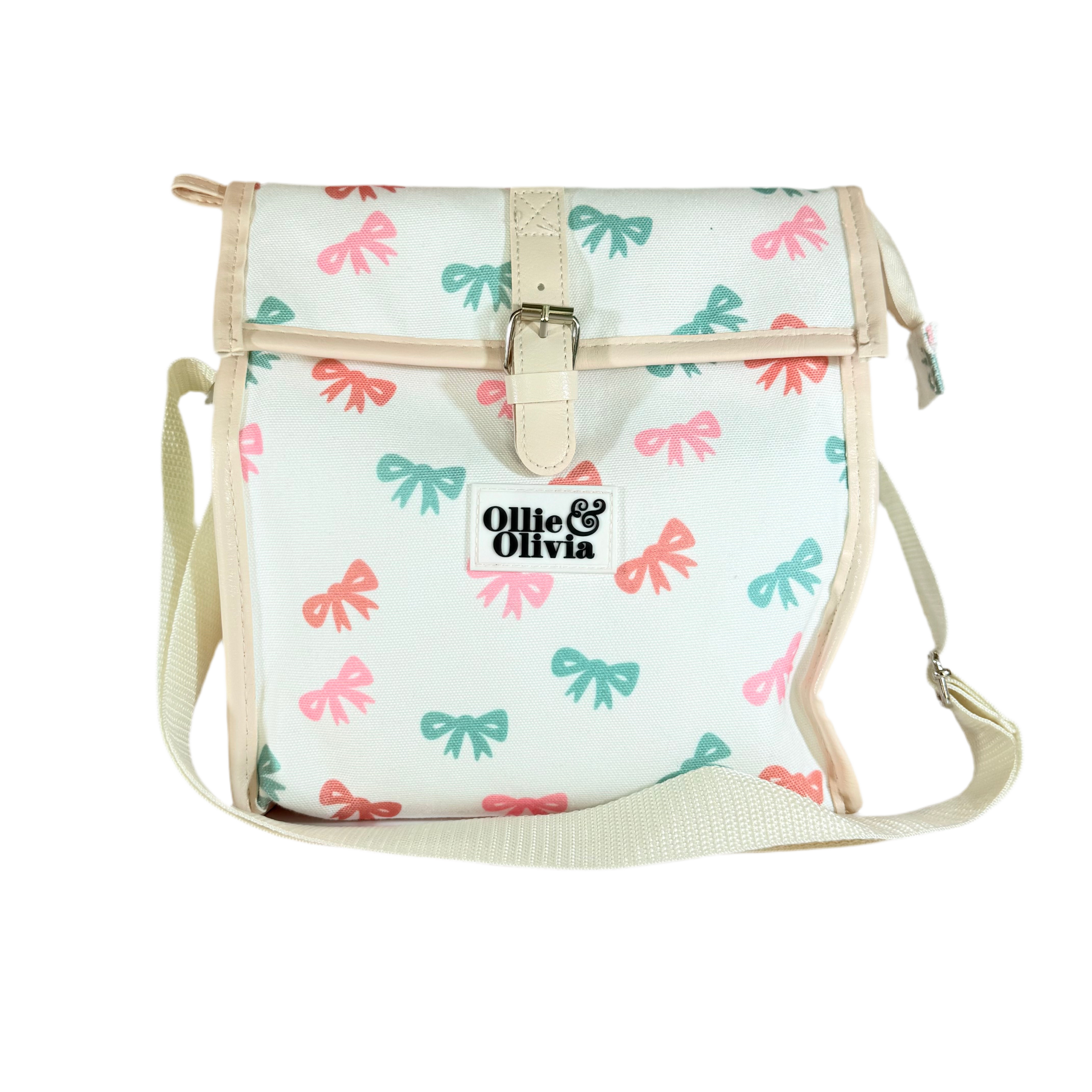 Ollie & Olivia Cooler Bag - Pink & Blue Ribbon