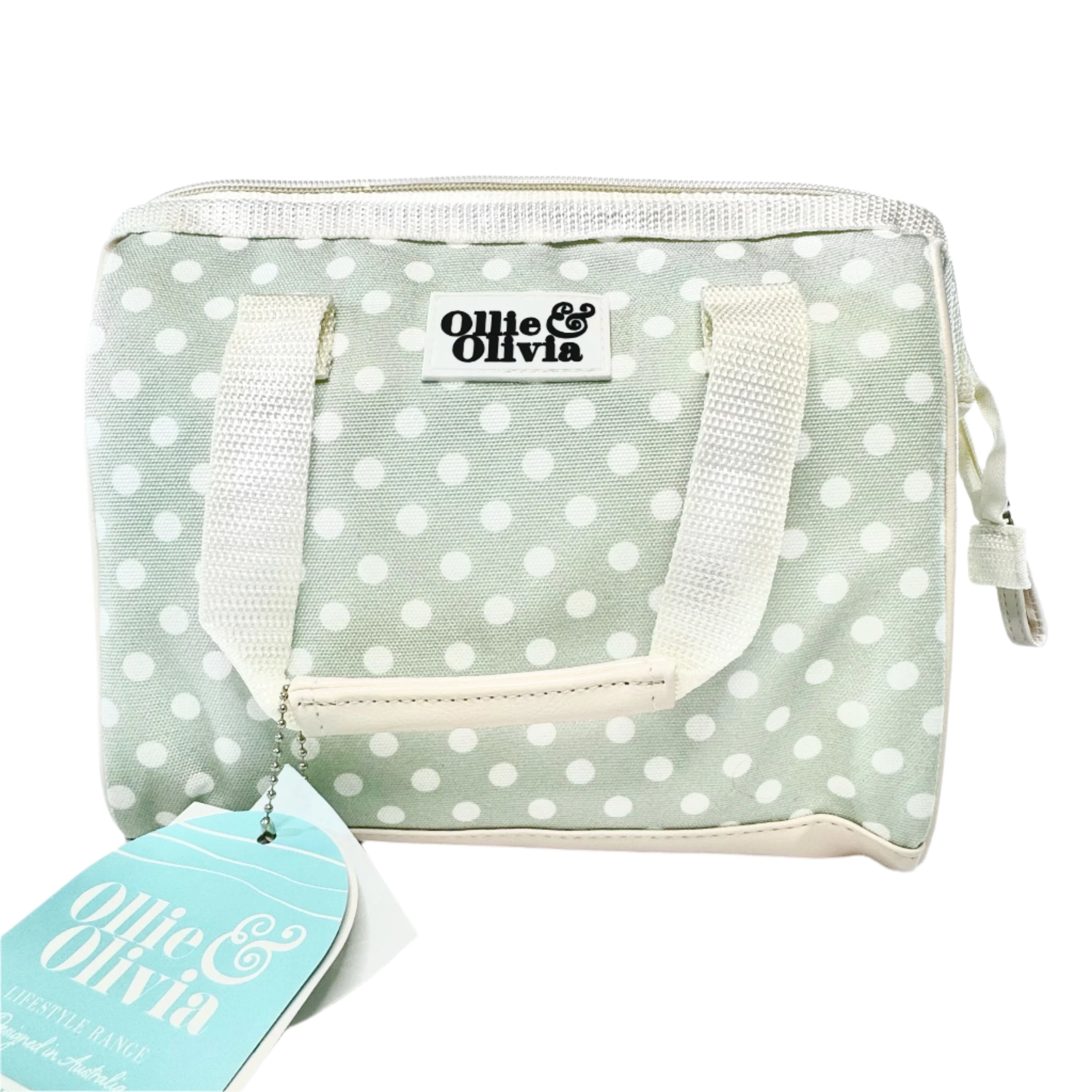 Ollie & Olivia Cooler Bag - Sage Polka Dot