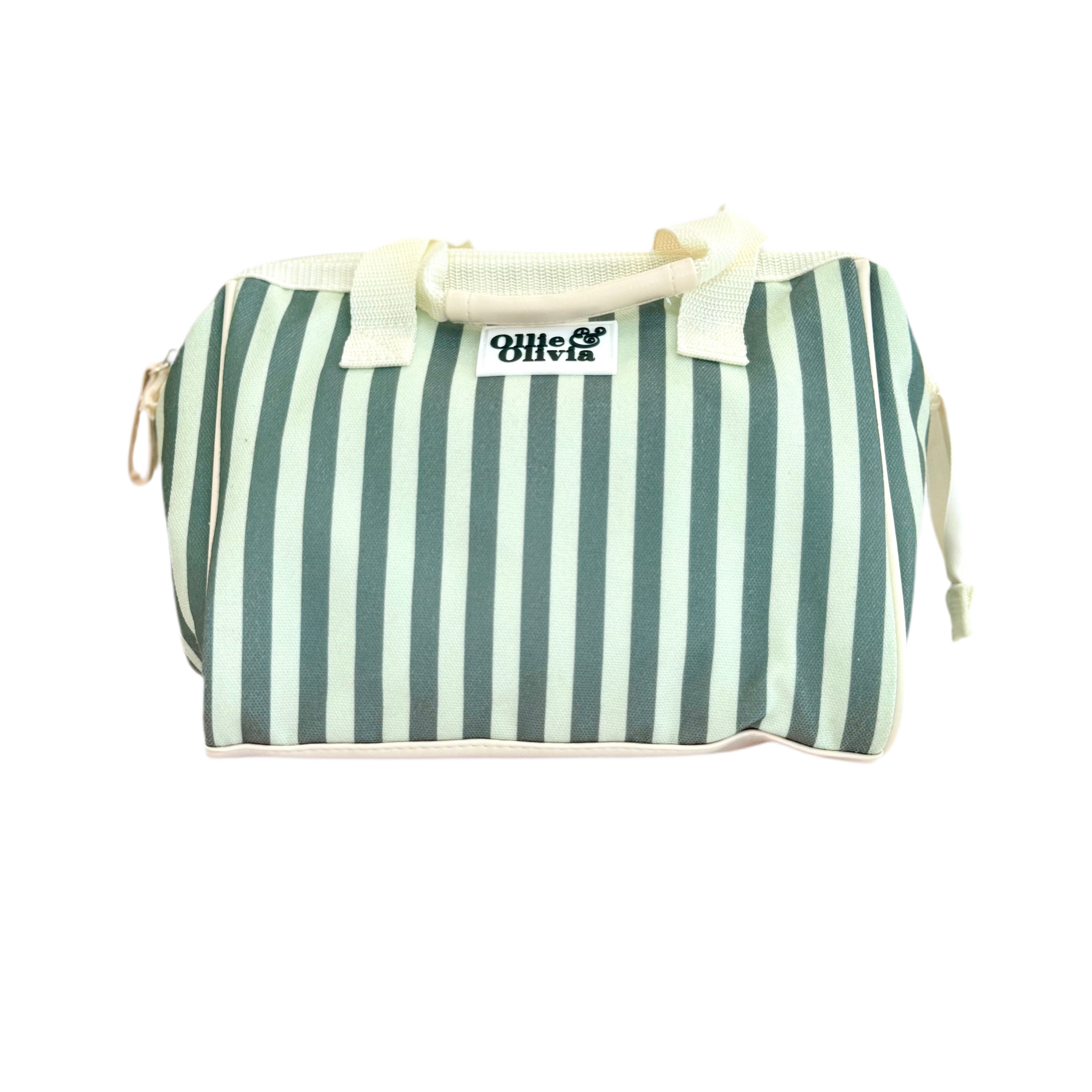 Ollie & Olivia Cooler Bag - Multi Green Stripe