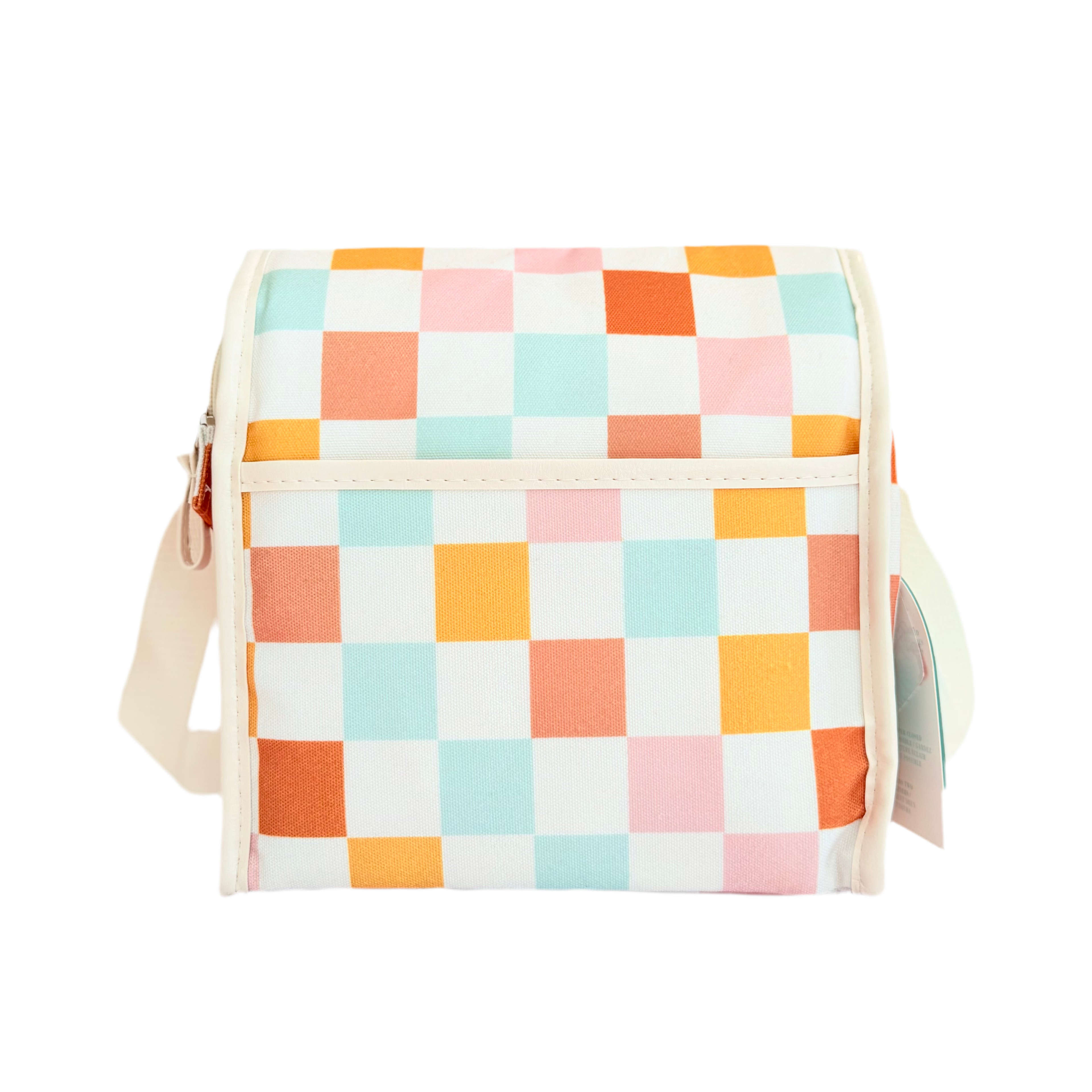 Ollie & Olivia Cooler Bag - Pink Orange Checker Flap