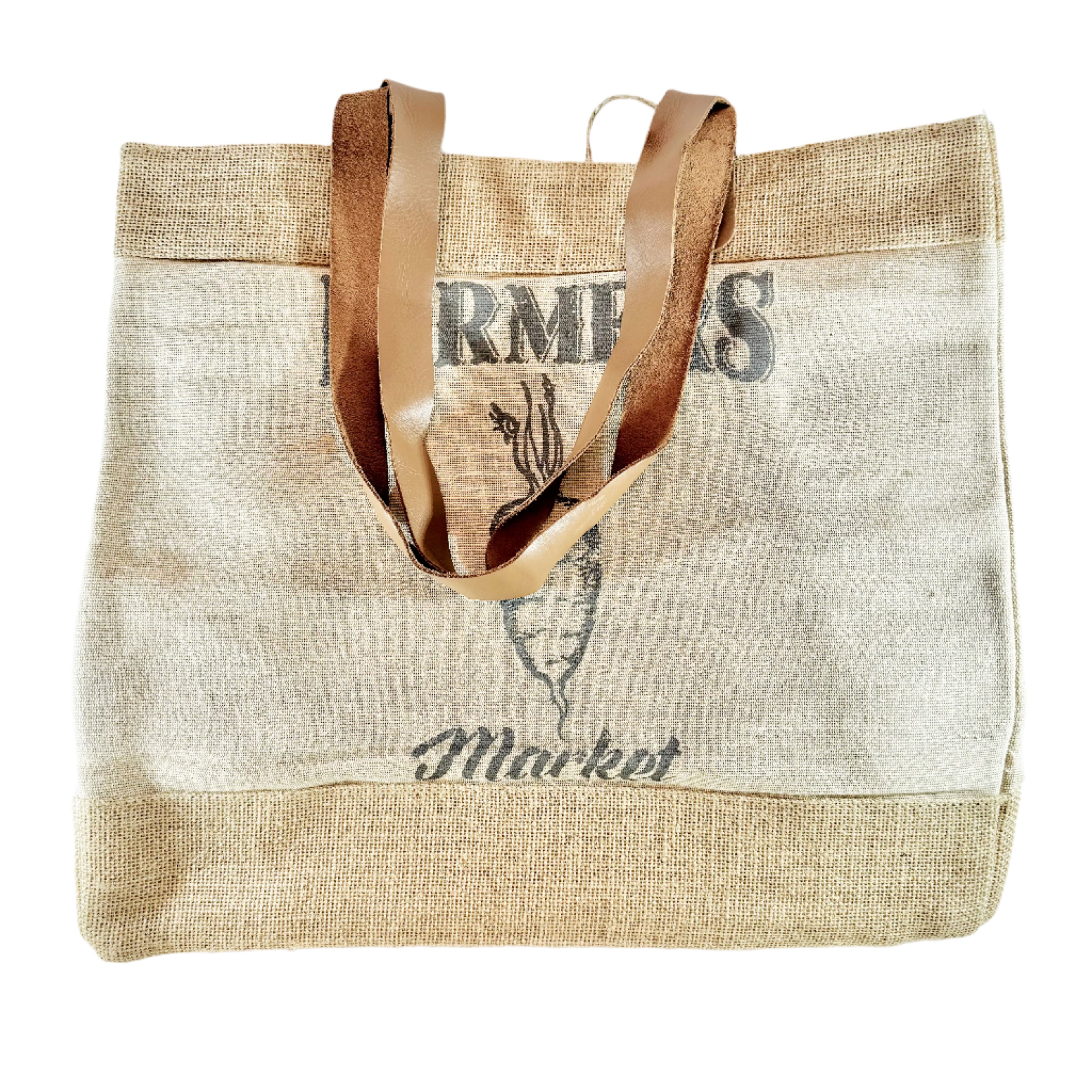 Burlap Farmers Market Tote - Natural