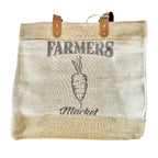 Burlap Farmers Market Tote - Natural