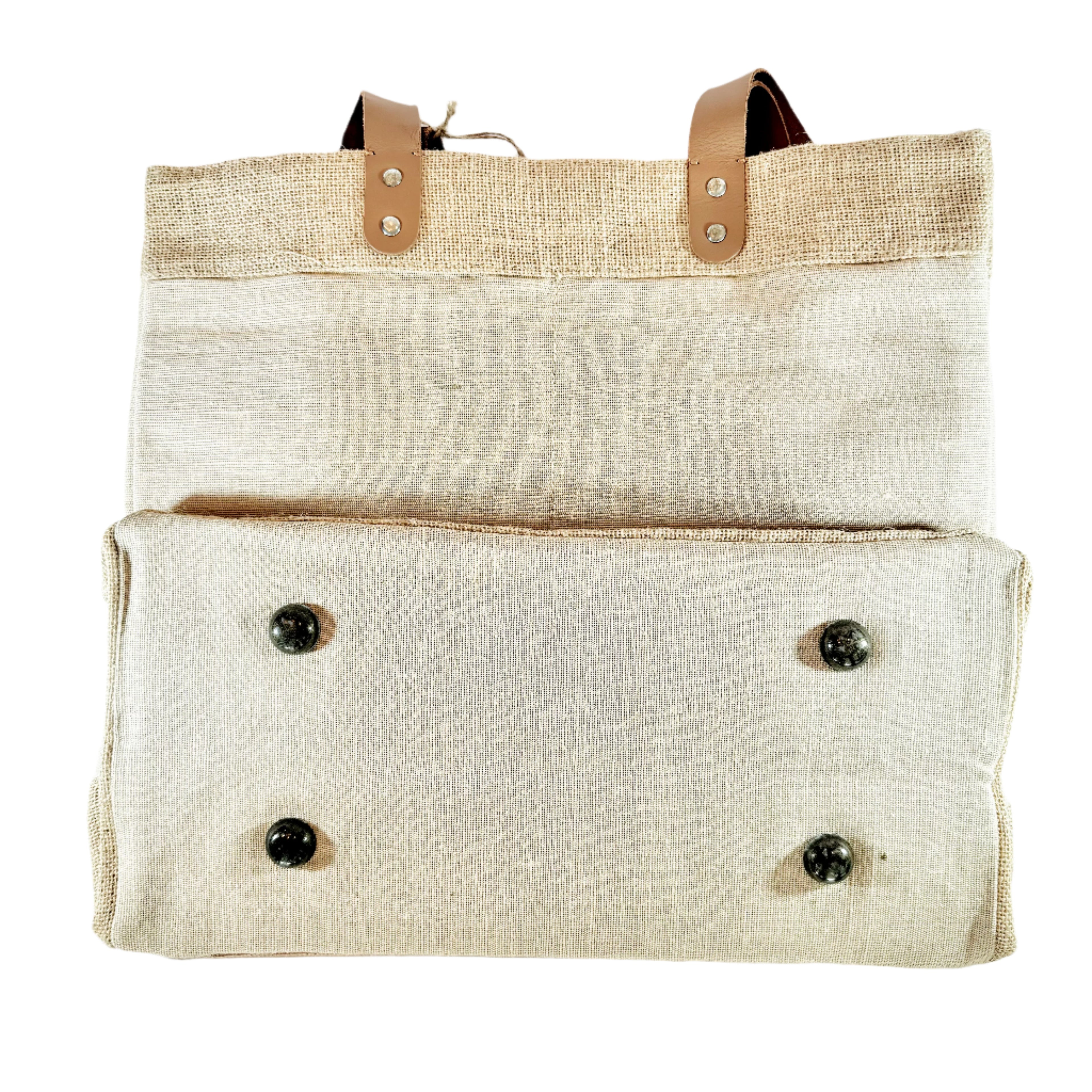 Burlap Farmers Market Tote - Natural
