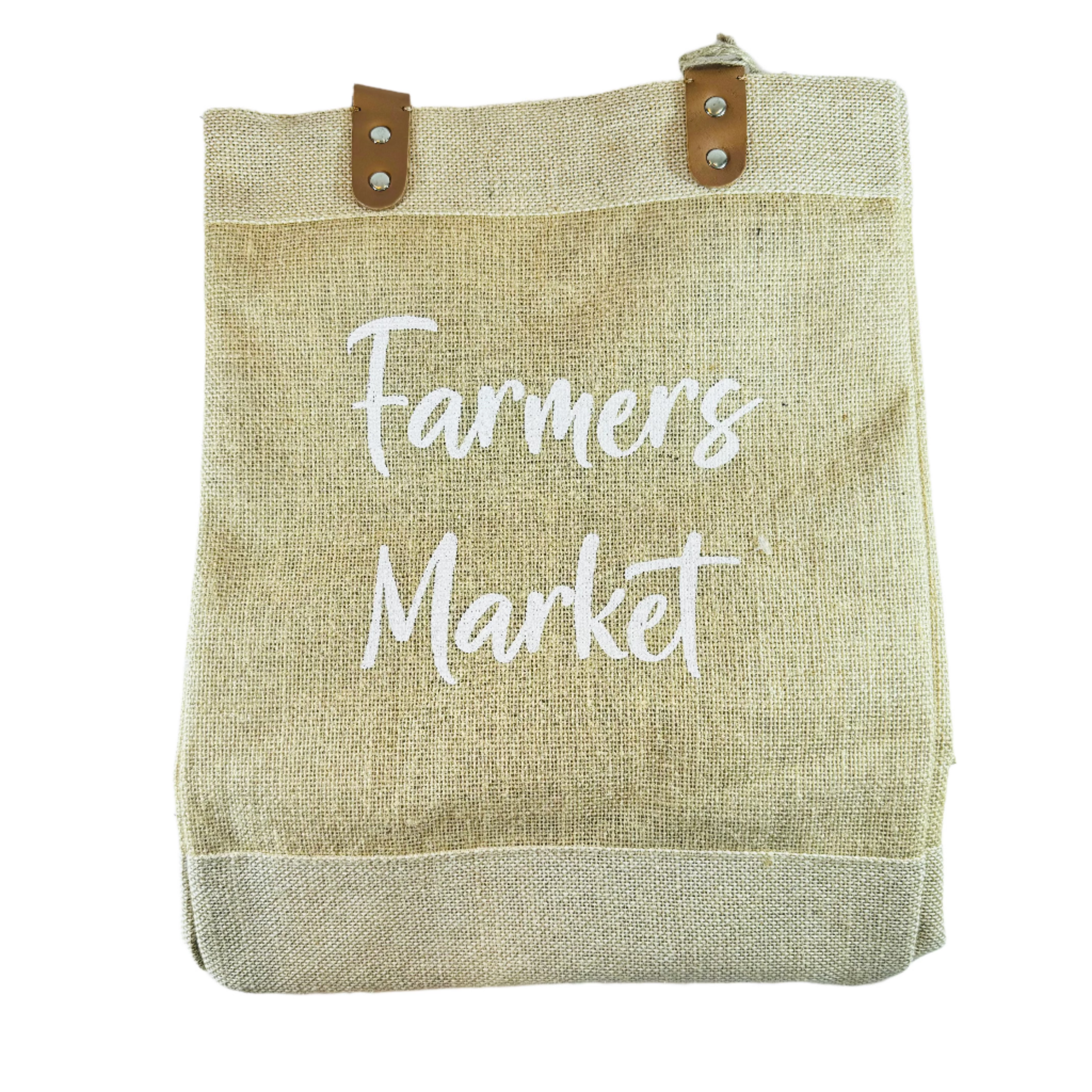 Burlap Farmers Market Tote - Natural